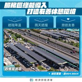 服務區綠能導入 打造友善休憩環境